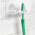iDesign BPA-Free Plastic Bathroom Suction Toothbrush Holder - 2.75" x 2.25" x 2", Clear...