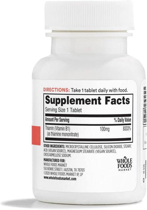 365 by Whole Foods Market, Vitamin B1 100Mg, 100 Tablets...