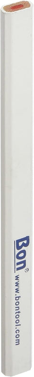 Bon Tool Bon 14-859 7-Inch Carpenter Pencil, Red Medium Lead with White Casing, 12-Pack...