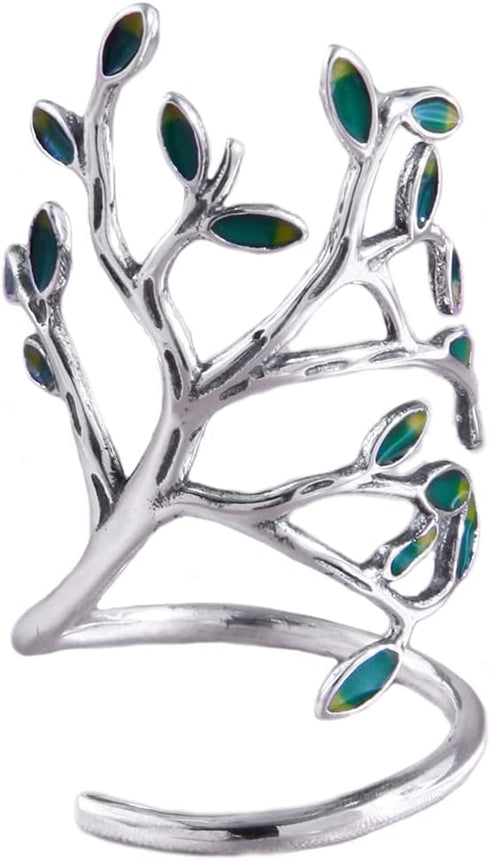 Helen de Lete Innovative The Tree Of Life Sterling Silver Open Ring for Both Women and Men...