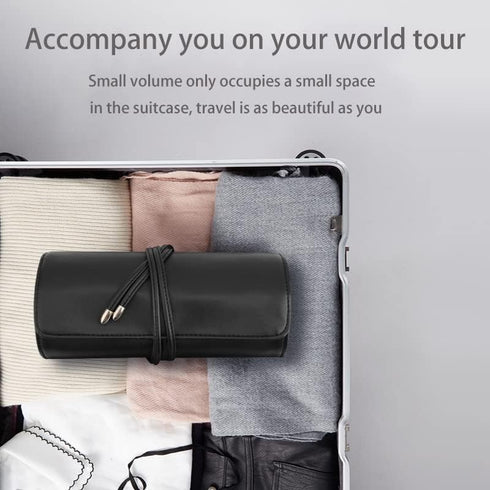 Makeup Brush Organizer with Lid,Makeup Brush Holder Case Dustproof Black,Make Up Brush Bag Pouch with Cover Trave...