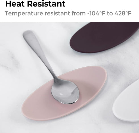 Carrotez Small Silicone Coffee Spoon Rest 2 pcs (0.2" x 1.6" x 3.74"), Spoon Holder Flexible almond-Shaped for Next to Coffee Maker - Kitchen Uten...
