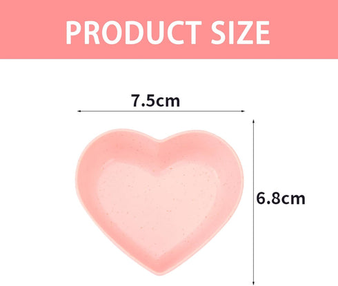 Pink Heart Bowl Heart Shaped Candy Bowl Set 4Pcs Ideal Valentine's Day Present Pink Cute Plastic Bowls for Blending Salad Soup Snacks and Desserts...