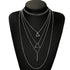 Bohemia Layered Choker Necklace Silver Triangle Necklace Bar Necklace Geometric Necklace Bohemian Jewelry for Women and Girls...