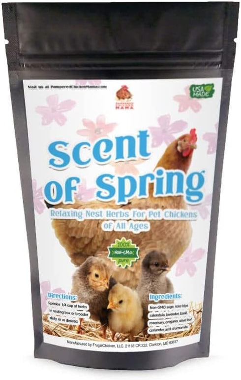 Pampered Chicken Mama Floral Nesting Herbs for Chickens (10 Ounces) | Relaxation Blend for Chick Brooder Box, Chicken Coop Bedding | Scent of Spri...