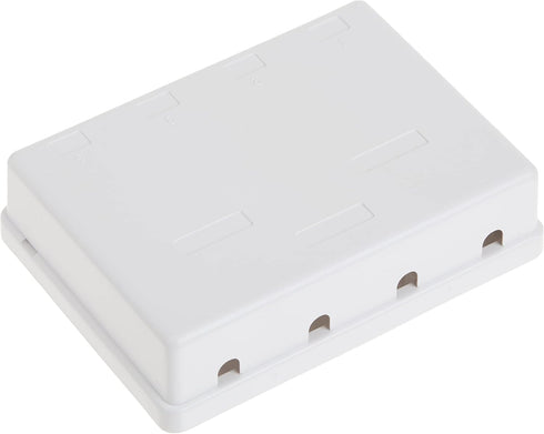 4 Port Keystone Jack Surface Mount Box, White, Surface Mount Box for Networking, Home Theatre, Security/Surveillance, Cablewholesale...