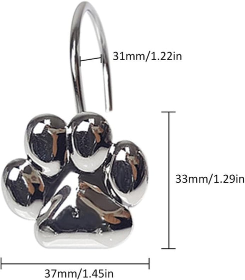 DHXYZZB Shower Curtain Hooks, 12 Pcs Metal Stainless Steel Curtain Hooks for Decorative Bathroom Hook...