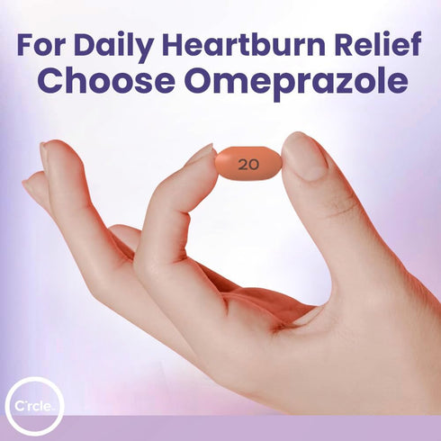 C'rcle Omeprazole 20mg Tablets 42 Ct - Heartburn Medicine - Acid Reducer for Frequent Heartburn Relief - Acid Reflux Medicine - Delayed Release fo...