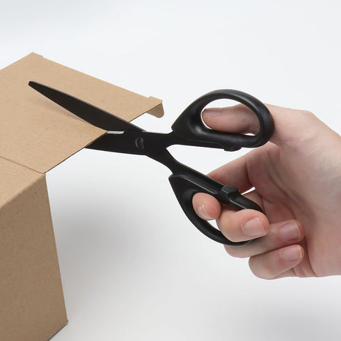 NatSumeBaics 7" Small Scissors All Purpose Cute Black Office Paper Scissors Craft Student Scissor Professional Shears for school and home (7” Blac...