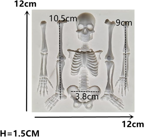 Skull Silicone Fondant Cake Mold, Halloween skeleton Chocolate Mold Kitchen Baking Mold Cake Decorating Moulds Gummy Sugarcraft Mold Chocolate Can...