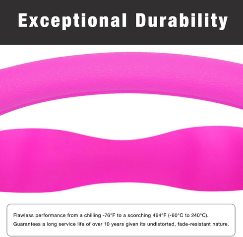 Leather Texture Soft Silicone Car Steering Wheel Cover Universal Anti-Slip Design 14-16 inch Protective Case Rose...