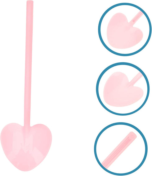 KALLORY 100pcs Mousse Spoon Cake Spoon Heart Shaped Coffee Spoons Taster Spoon Mini Spoons for Jars Small Shovel Spoons Heart Shaped Spoon Espress...