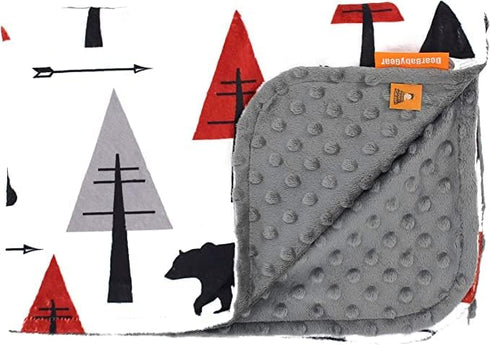 Dear Baby Gear Bears Deluxe Baby Blanket - Double Layer, Milestone & Newborn Gifts for Girls and Boys - Red, Black Bears, Geometric Trees, Arrows,...