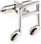 Music Banded Beamed Note Pair Cufflinks in a Presentation Gift Box & Polishing Cloth...