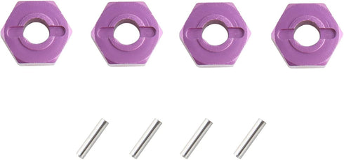 12mm Hex Wheel Hub Mount, Aluminum 7mm Thick with 2x10mm Stub Axle Pins for 1/10 Slash 4x4 & HQ 727 RC Cars Replacement Upgrade Parts (Purple)(Set...