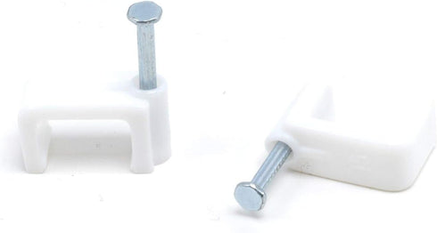 THE CIMPLE CO - Dual, Twin, or Siamese Coaxial Cable Clips, Cat6, Electrical Wire Cable Clip, 1/2 in Nail Clip and Fastener, White (100 Pieces per...