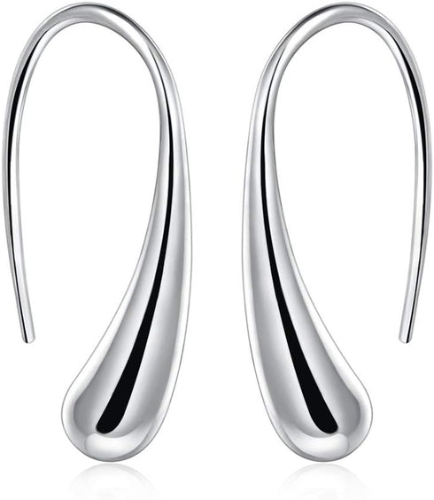 4PCS Silver Jewelry Set for Women Teardrop Pendant Necklace Earrings Bracelet Ring Fit with Party Meeting Dating Wedding Holiday gift Birthday Gif...