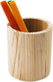 Wood Pen Holder Desk, DIY Pencil Cup Makeup Brush Holder, Desktop Organizer Storage Case Stationery for School Home Office Supplies (Circular)...