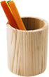 Wood Pen Holder Desk, DIY Pencil Cup Makeup Brush Holder, Desktop Organizer Storage Case Stationery for School Home Office Supplies (Circular)...