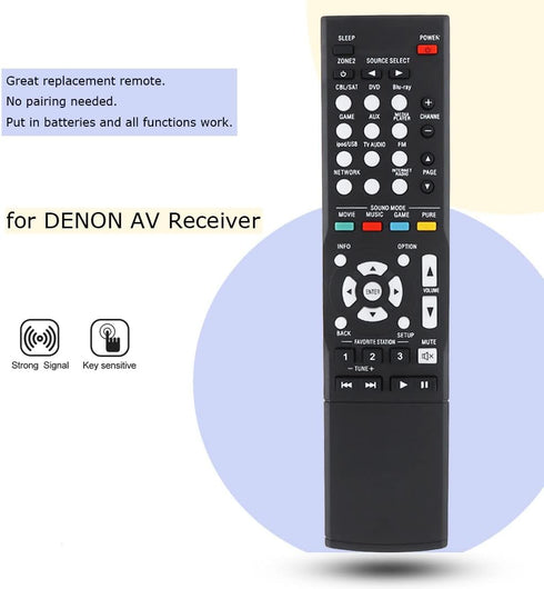 Replacement Remote Control for Denon RC-1181 RC-1189 AVR-E300 AVR-X1100W AVR-X1300W AVR-X2200W AVR-X3200W AVR-X3100W AV Receiver...