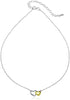 Sterling Silver Two-Tone Double Heart Choker Necklace...