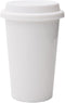 Reusable Double Wall Insulated White Ceramic Travel Coffee Cup with Lid & Sleeve, 12 fl.oz, I Am Not a Paper Cup...
