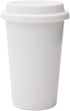 Reusable Double Wall Insulated White Ceramic Travel Coffee Cup with Lid & Sleeve, 12 fl.oz, I Am Not a Paper Cup...