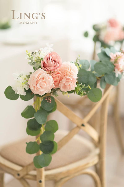 Ling's Moment Blush Dahlia Foam Artificial Flowers Real Touch Faux Fake Flower for Home Decor Graduation Baby Shower Decorations Outdoors Party Fa...