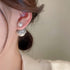 Silver Post Double Sided Pearl Rhinestone Ear Stud Earrings Crystal Twisted Stud Earrings Double Sided Ball Earrings for Women Fashion Jewelry Gif...