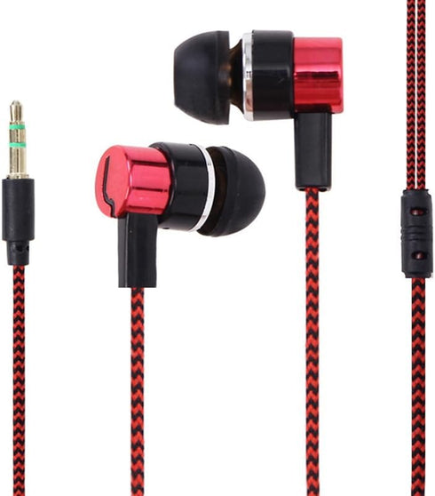 4 Pack Wired Earbuds 3.5MM 3 Pole Stereo Earphone in-Ear Headphone Without MIC 1Meter Braided Cord Headset for MP3 Cassette Recorder CD Player Mus...