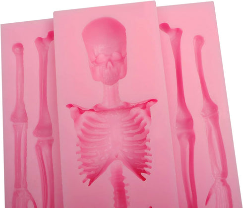 Skull Skeleton Fondant Silicone Mold, Halloween Candy Kitchen Baking Mold for Cake Decoration Cupcake Topper Chocolate Gum Paste Sugar Craft...