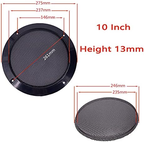 2PCS Audio Speaker Cover Mesh Grills Horn Guard with Screws for Car (10Inch, Silver)...