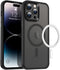 QLTYPRI Magnetic iPhone 12 Case/iPhone 12 Pro Case (6.1 inch) Compatible with Wireless Charger, Protective Shockproof Translucent Case Matte Slim ...