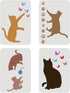 FINGERINSPIRE 4 Pcs Cat Butterfly Stencil 11.7x8.3 inch A4 Size Cat Playing Ball of Yarn Stencil Reusable Large Vinyl Template for Painting on Woo...