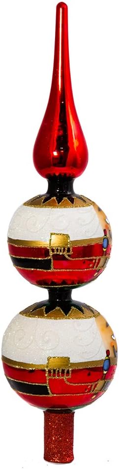 Kurt Adler Glass Nutcracker Treetop, 13-Inch...