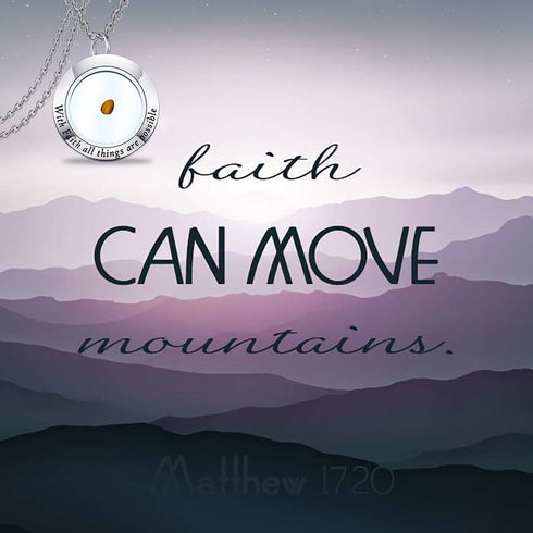 ENSIANTH Faith Jewelry with Faith All Things are Possible Mustard Seed Pendant Mustard Seed Necklace for Women Girls...
