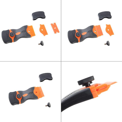 3pcs Multi-purpose Razor Scrapers with Extra 40pcs Blades, Cleaning Tool for Removing Paint Label Decal Adhesive Sticker from Auto Window Glass Fl...