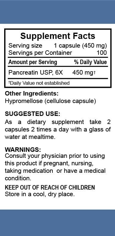 Salem Botanical Dietary Supplement Capsules, Pancreatin, 100 Count...