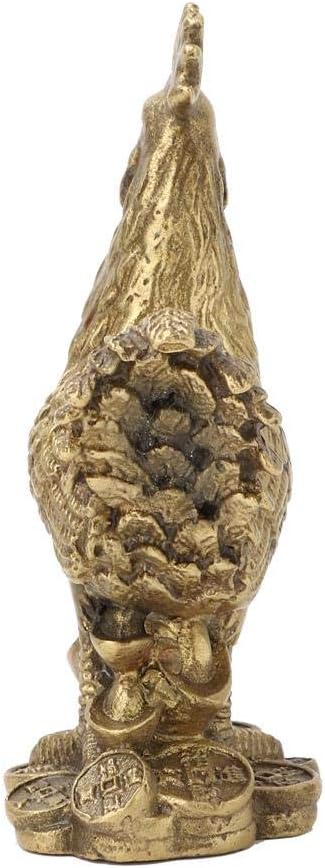 Hilitand Brass Luck Rooster Chicken Statue Feng Shui for Decor Meaning Good Luck and Wealth one of The Zodiac Signs 10cm/3.94in...