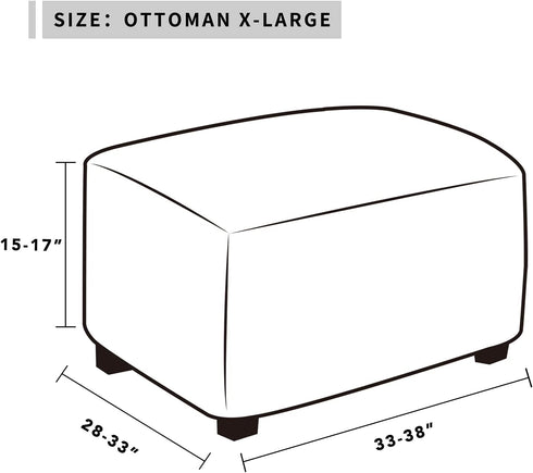 Easy-Going 100% Dual Waterproof Stretch Ottoman Cover Rectangle Folding Storage Stool Furniture Protector Soft Slipcover for Living Room with Elas...