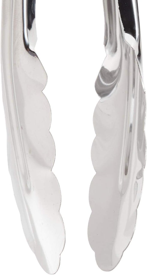 Chef Craft Set of 2 (1-9" & 1-12") Stainless Steel Clam Shell Food Service Tongs with Sliding Rings. Quality Construction, Dishwasher Safe, Silver...