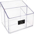 Isaac Jacobs Clear Acrylic 3-Compartment Organizer, Remote Holder & Multi-Functional Makeup, Brush, Pen & Pencil Storage Solution, for The Home, B...
