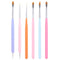 6Pcs Nail Art Brush Set, Gel Polish Acrylic Nails Painting Brush Dotting Pen Liner Brushes Double-Ended Fingernail Design Tools Kit Manicure Drawi...
