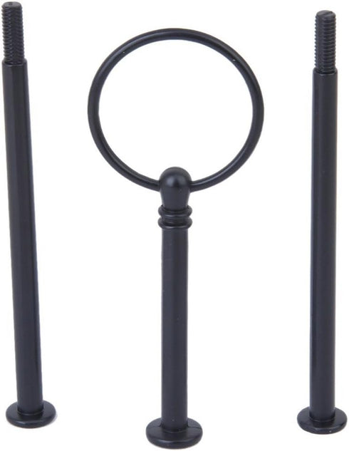 Metal 3 Tier 13 Inch Cake Stand Handle Cake Plate Stand Centre Handle Fittings - Fruit Heavy Plate Handle Fittings Round Hardware Rod (Black)...