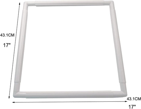 17 X 17" Plastic Cross Stitch Frame Square Embroidery Hoop White DIY Sewing Tools Sewing Hoop Handhold Craft Clip Embroidery Snap Frame Hoop for C...