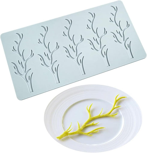 TUKE Tuile Mold 3D Branch Molds Silicone Tuile Fondant Molds Hollow Candy Lace Silicone Molds for Baking, Polymer Clay, Sugar Craft Dessert Cupcak...
