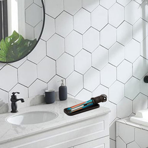 Small Silicone Heat Resistant Mat for Curling Iron, Heat Pad for Hot Hair Tools, Kitchen Sink Organizer Tray and Sponge Holder for Bathroom Counte...