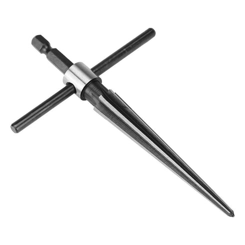 Handheld T Shape Tapered Hex Reamer Bridge Pin Hole Carbon Steel, Handle Drilling Tool for Taper Holes on Top of Planks, Chamfering, Screw Sinking...