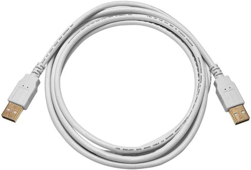Monoprice USB 2.0 Cable - 6 Feet - White | USB Type-A Male to USB Type-A Male, 28/24AWG, Gold Plated, 480 Mbps...