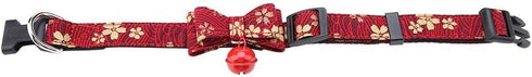 Dog Collar Bow Tie Collar, Dog Cat Collar with Bowtie,Soft Adjustable Cute Flowers Printed Dog Collar with Bow Tie Bell Pet Collar for Cat Small M...